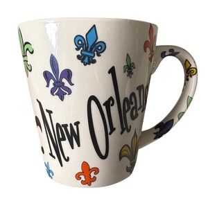 New Orleans Fleur-De-Lis Colorful Coffee Mug, Tea Mug, NOLA, Mug Collector